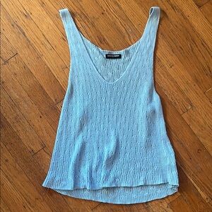 American Apparel Blue Ribbed Sleeveless Tank Top Women’s Large